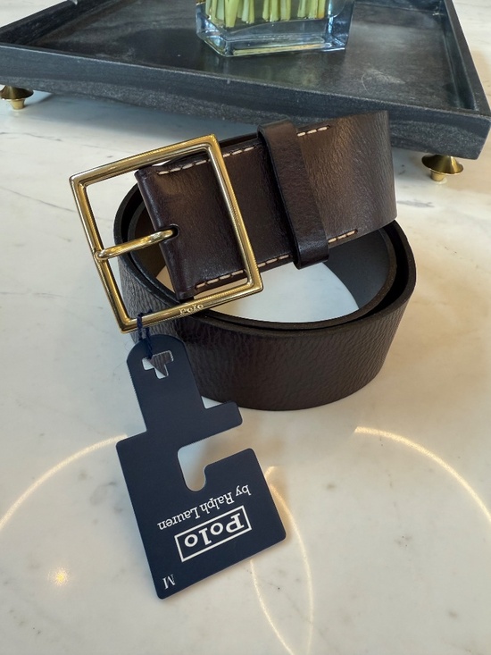 New Polo Ralph Lauren Square-Buckle Wide Leather Belt M main image 15